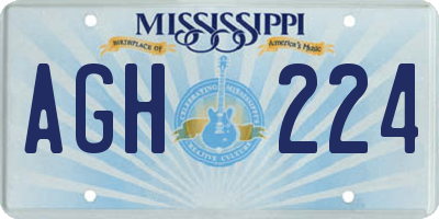 MS license plate AGH224