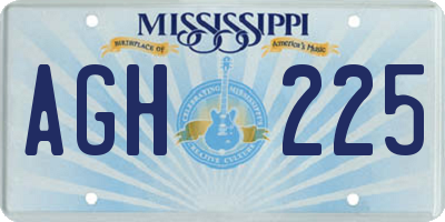 MS license plate AGH225