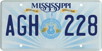 MS license plate AGH228