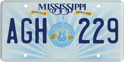 MS license plate AGH229