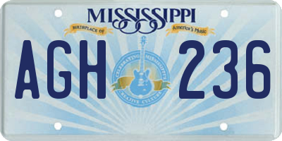 MS license plate AGH236