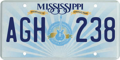 MS license plate AGH238