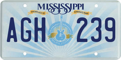 MS license plate AGH239