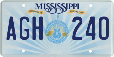 MS license plate AGH240