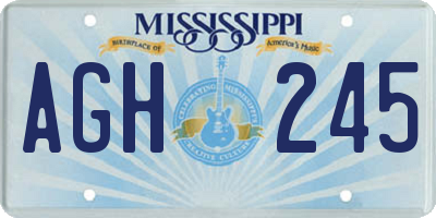 MS license plate AGH245