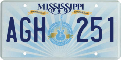 MS license plate AGH251