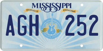 MS license plate AGH252