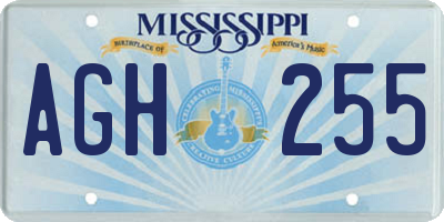 MS license plate AGH255