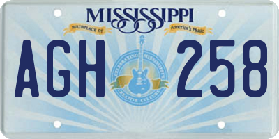 MS license plate AGH258
