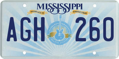 MS license plate AGH260