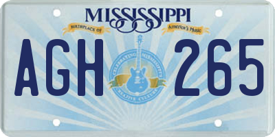 MS license plate AGH265