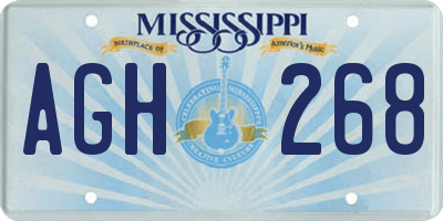 MS license plate AGH268