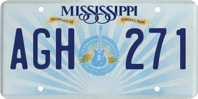 MS license plate AGH271