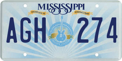 MS license plate AGH274