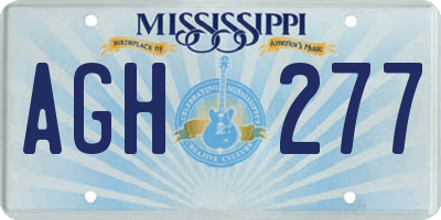 MS license plate AGH277