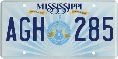 MS license plate AGH285
