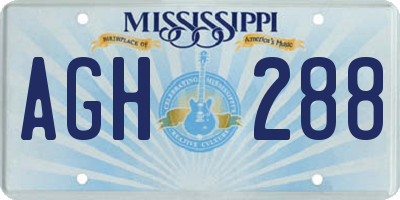 MS license plate AGH288