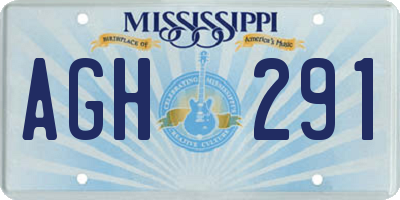 MS license plate AGH291