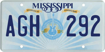 MS license plate AGH292