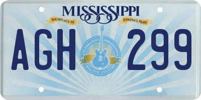 MS license plate AGH299