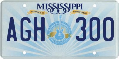 MS license plate AGH300