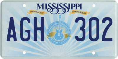 MS license plate AGH302