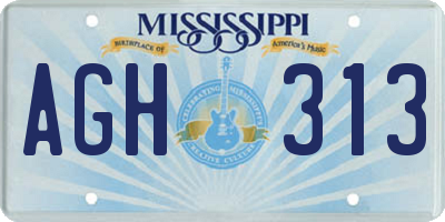 MS license plate AGH313