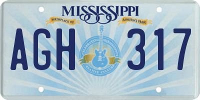 MS license plate AGH317