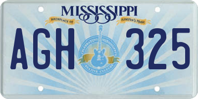 MS license plate AGH325