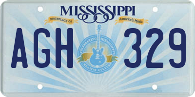 MS license plate AGH329