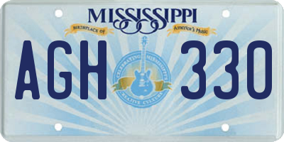 MS license plate AGH330