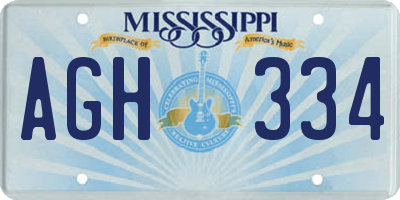 MS license plate AGH334