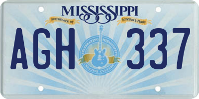 MS license plate AGH337