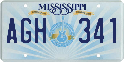 MS license plate AGH341