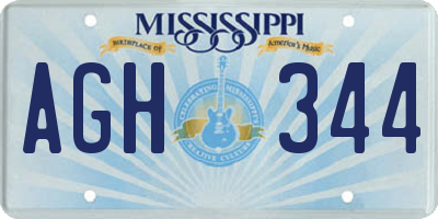 MS license plate AGH344