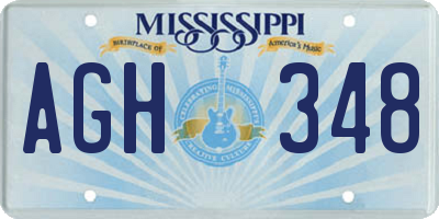 MS license plate AGH348