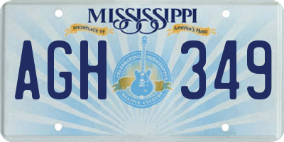 MS license plate AGH349