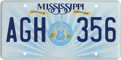 MS license plate AGH356