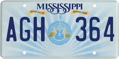 MS license plate AGH364