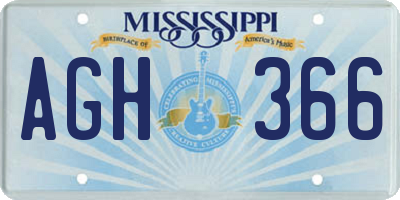MS license plate AGH366