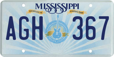 MS license plate AGH367