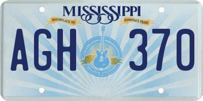 MS license plate AGH370