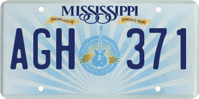 MS license plate AGH371