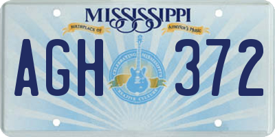 MS license plate AGH372