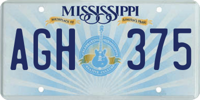 MS license plate AGH375
