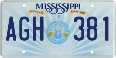 MS license plate AGH381