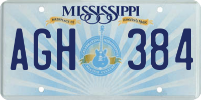 MS license plate AGH384