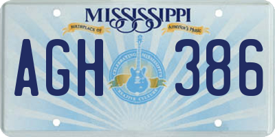 MS license plate AGH386