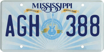 MS license plate AGH388