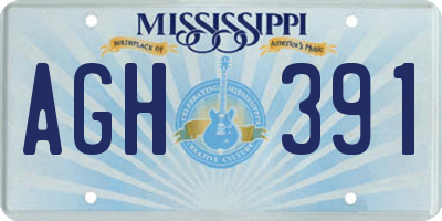 MS license plate AGH391